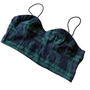 SHEIN Blue & Green & Black Plaid Zip Up Cami Bracelet Woman’s Size Large 32”